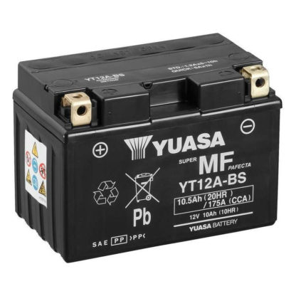 MOTO Yuasa 12V 10Ah MF VRLA Battery YT12A BS 7