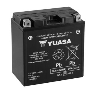 MOTO Yuasa 12V 189Ah High Performance MF VRLA Battery YTX20CH BS 7